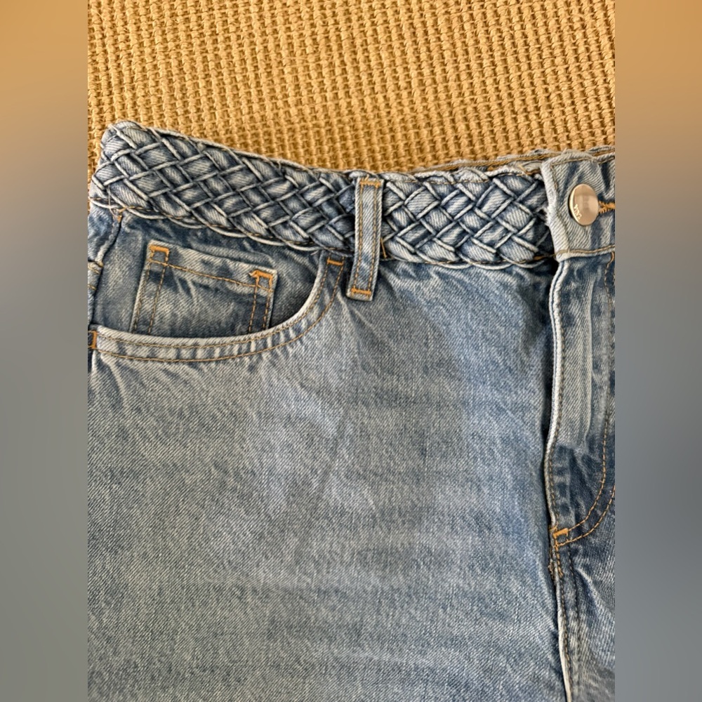 Zara Wide Leg Jeans with Braided Waistband